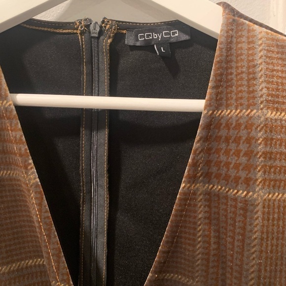 Women’s multi color velvet midi Dress size L - Picture 3 of 5